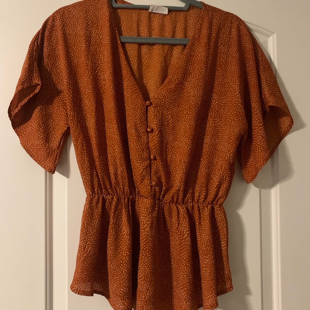 Orange polka dot sky shirt